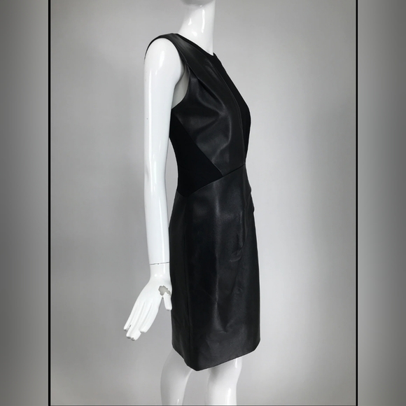 INC International Concepts Faux Leather Polyester Black Dress Size 12 - Picture 1 of 11